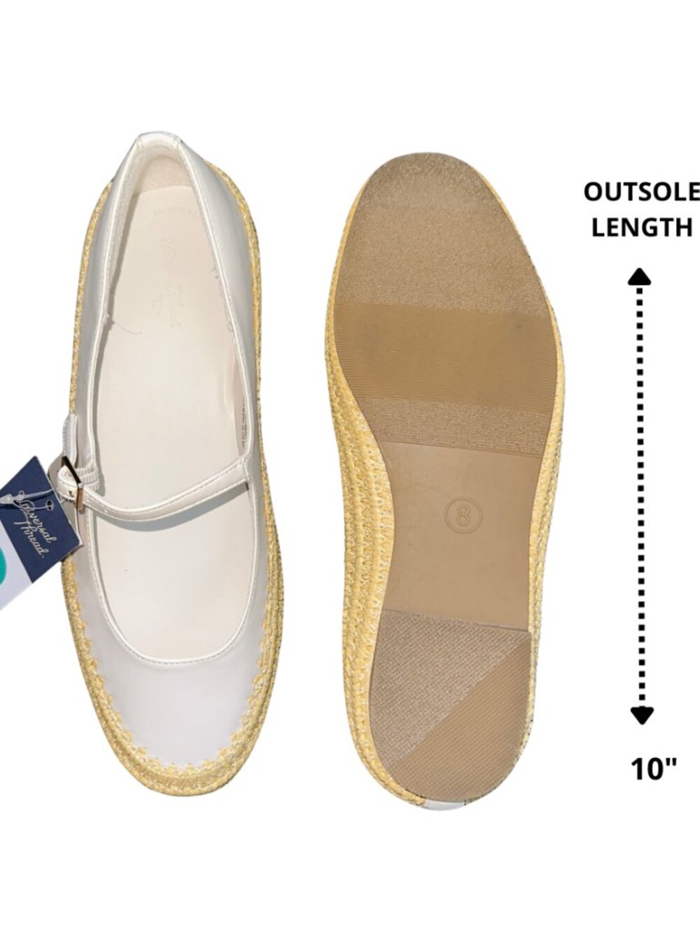 Universal Thread Cream Bea Espadrille Mary Jane Flats NWT Size 8 - Picture 5 of 11